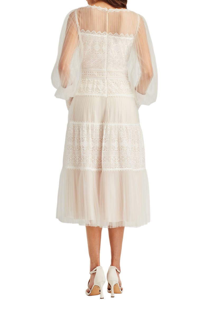 Lace Long Sleeve Midi Dress, Alternate, color, IVORY/ PETAL