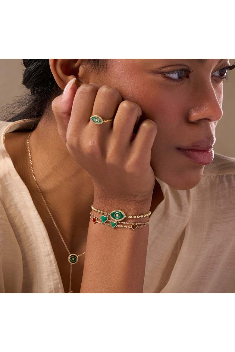 Heart’s Desire Multi-Stone Heart Bracelet, Alternate, color, Gold