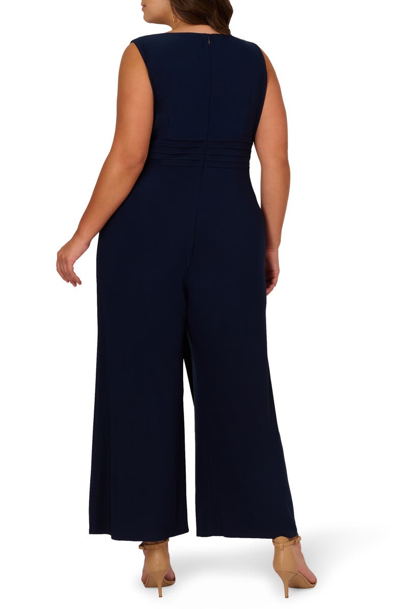 Adrianna Papell Pintuck Wide Leg Jersey Jumpsuit, Alternate, color, 
