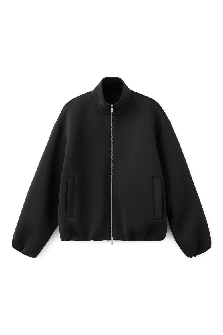 Oversized Bomber Jacket, Alternate, color, BLACK