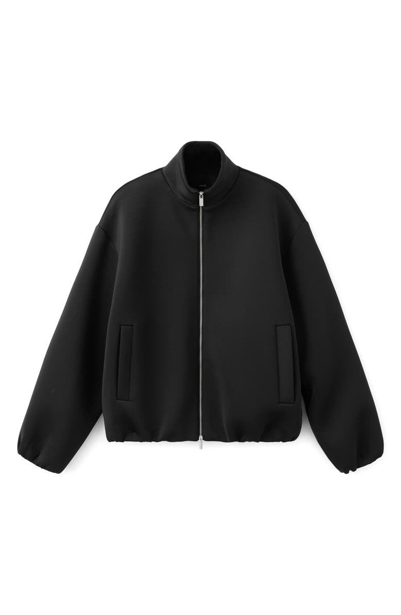 MANGO Oversized Bomber Jacket, Alternate, color, Black