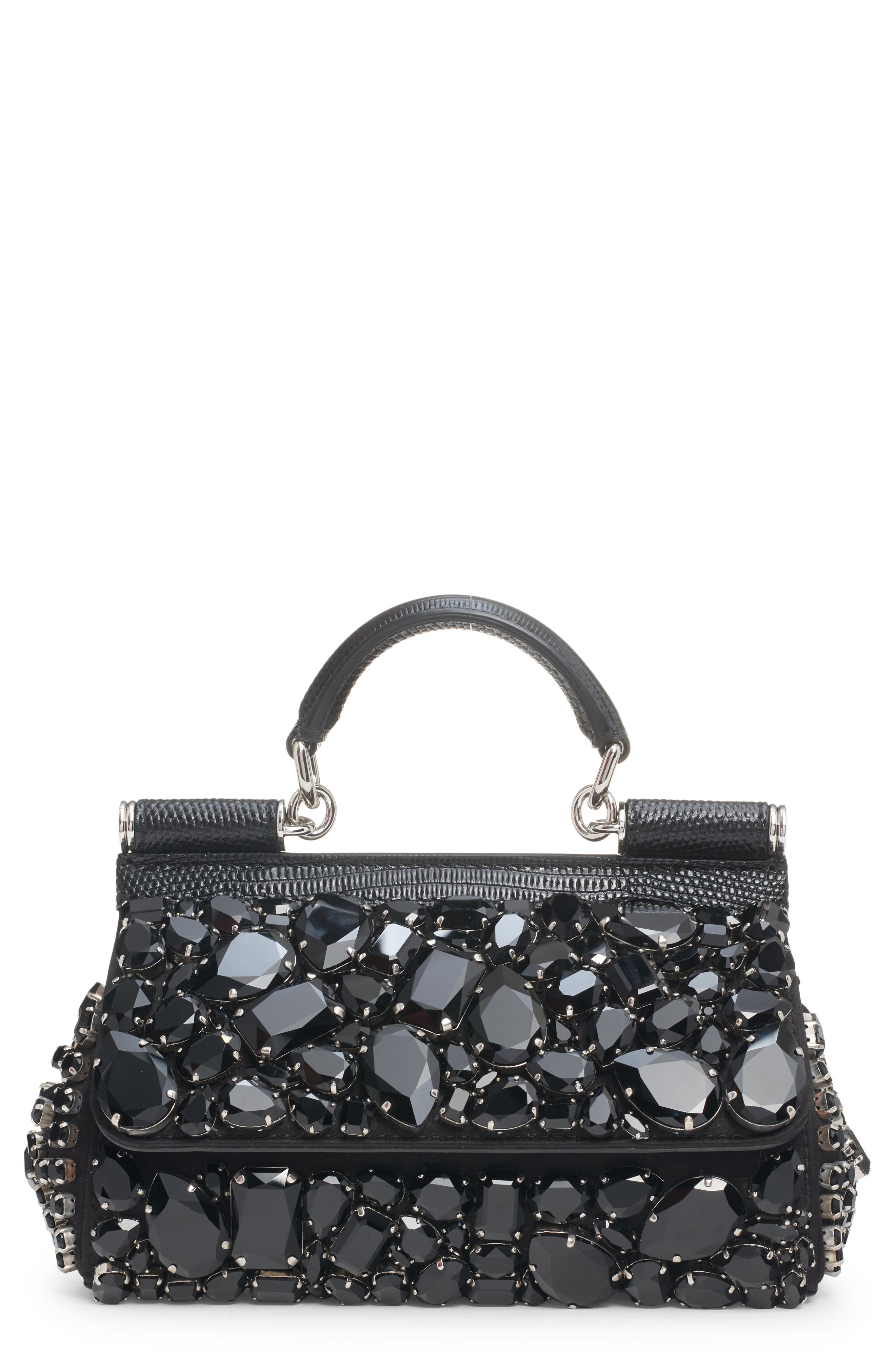 Dolce&Gabbana Small Kim Sicily Crystal Embellished Handbag, Main, color, 