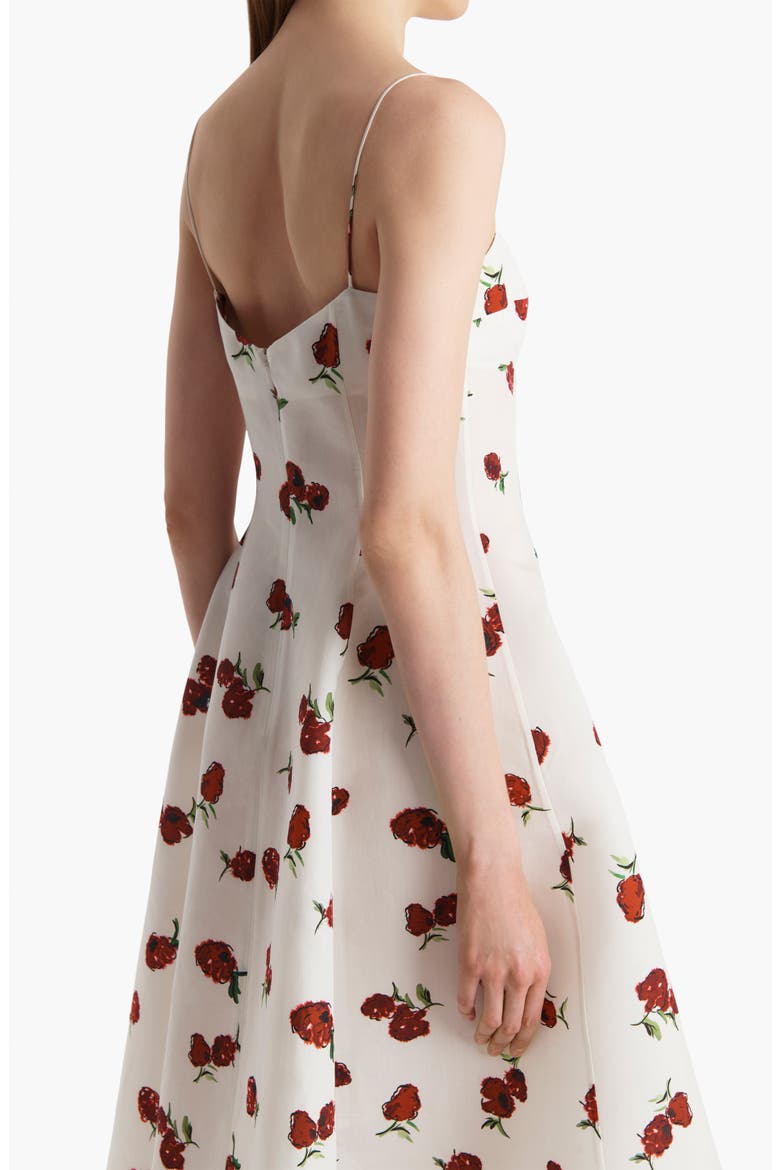 Isabella Raspberry Print Silk & Cotton Organza Dress, Alternate, color, RASPBERRY/ CREAM