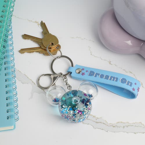 Disney Mickey Mouse Shaped Liquid Keychain In Blue