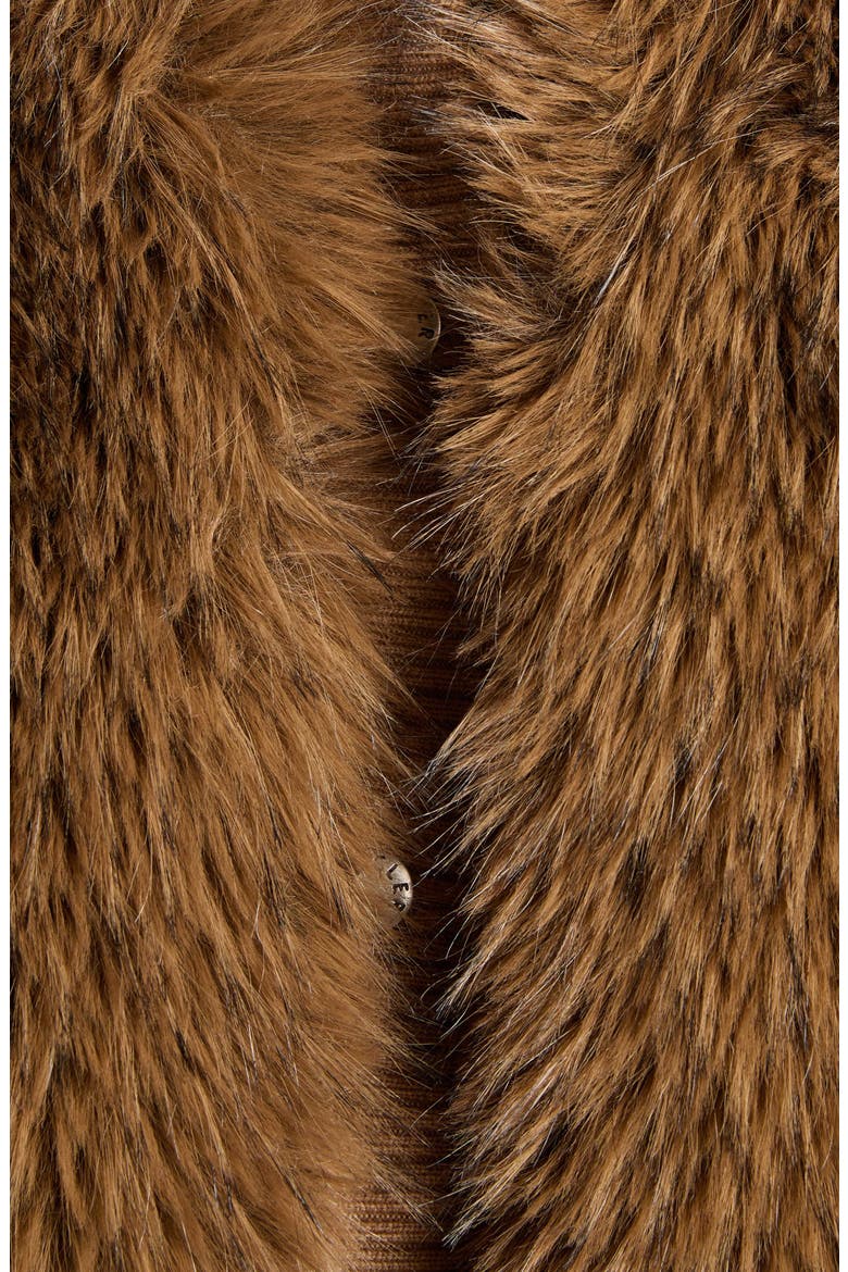 Faux Fur Trim Quilted Vest, Alternate, color, BEIGE