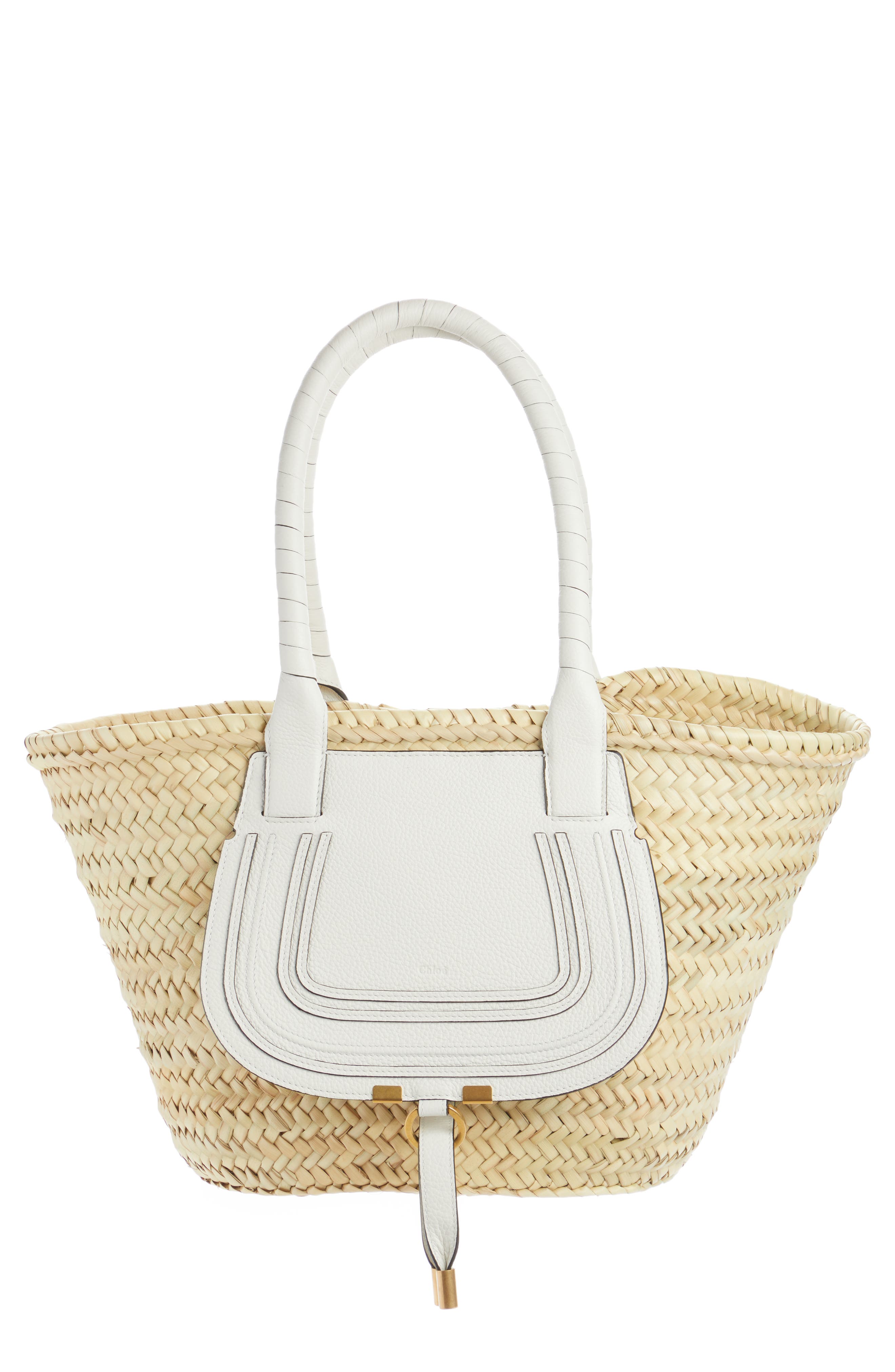 Chloé Medium Marcie Woven Raffia Tote, Main, color, 