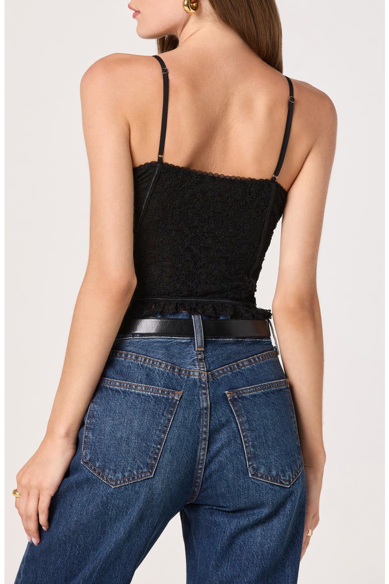 Lace Bustier Crop Camisole, Alternate, color, BLACK