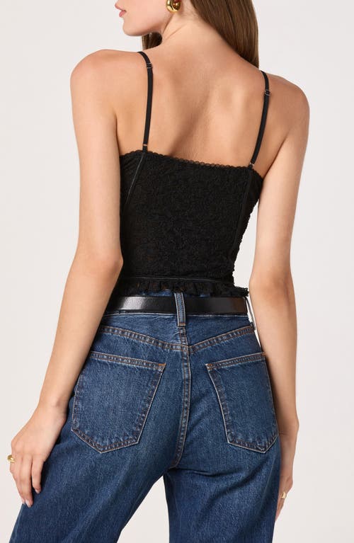 Astr The Label Lace Bustier Crop Camisole In Black