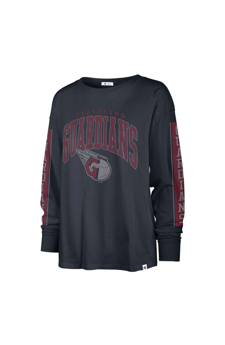 '47 Women's '47 Navy Cleveland Guardians Statement Long Sleeve T-Shirt, Alternate, color,