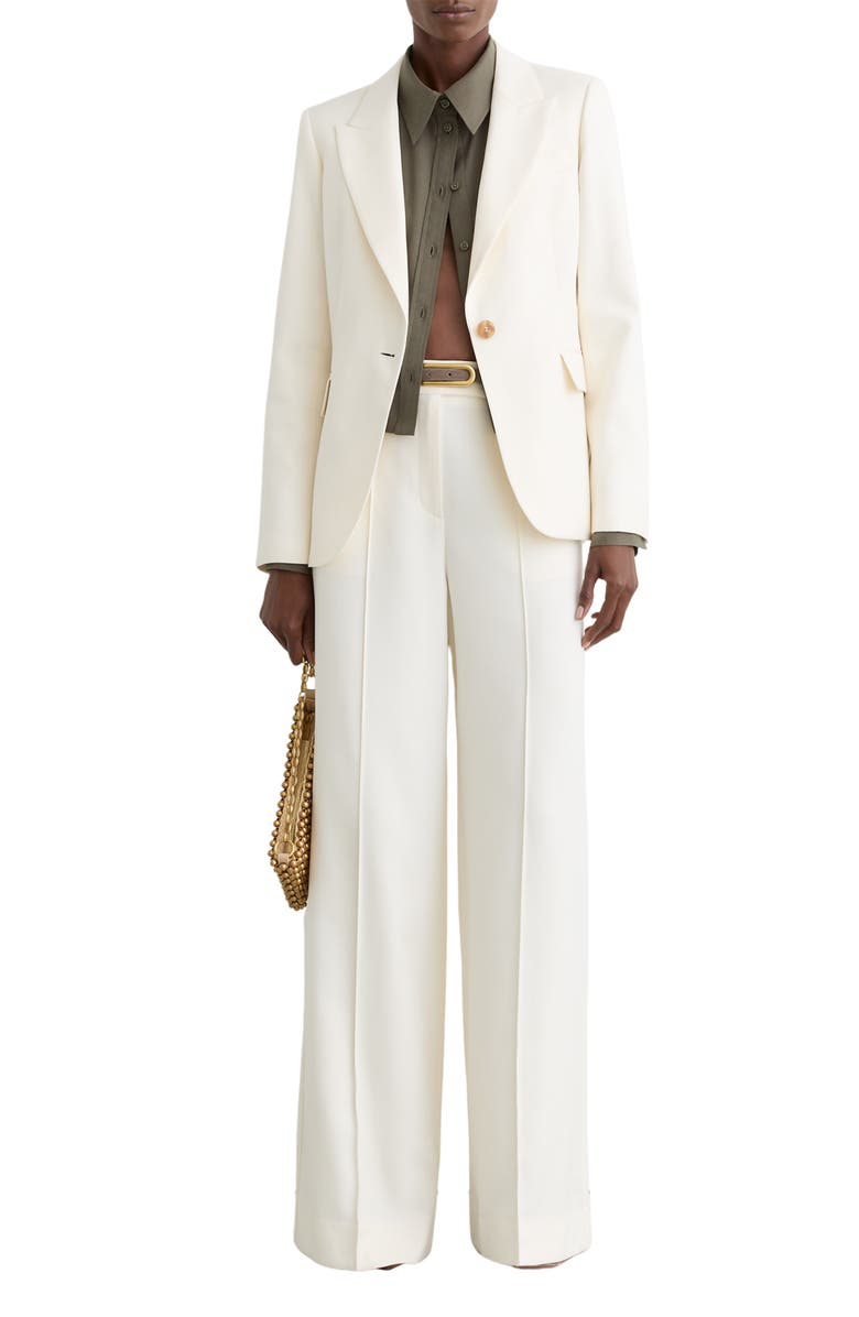 Reiss Malin High Waist Wide Leg Pants, Alternate, color, Cream