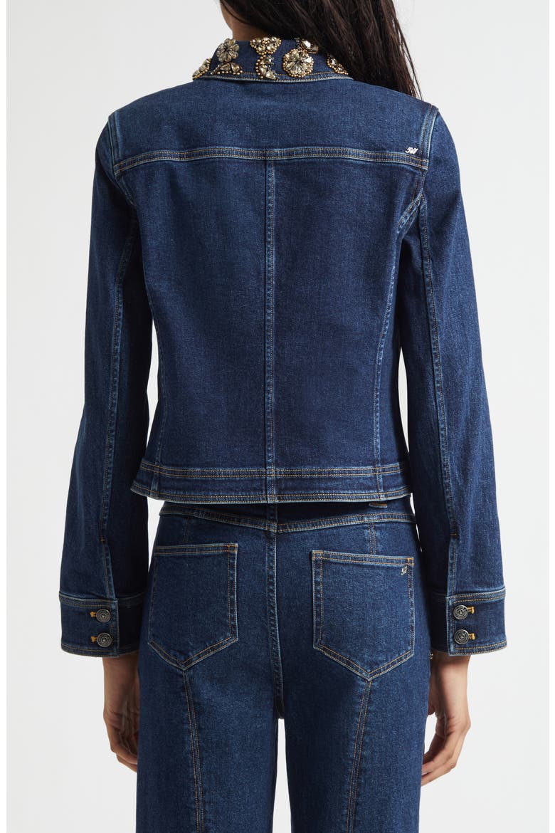 Ivy Crystal Crop Denim Jacket, Alternate, color, FONTAINE MULTI