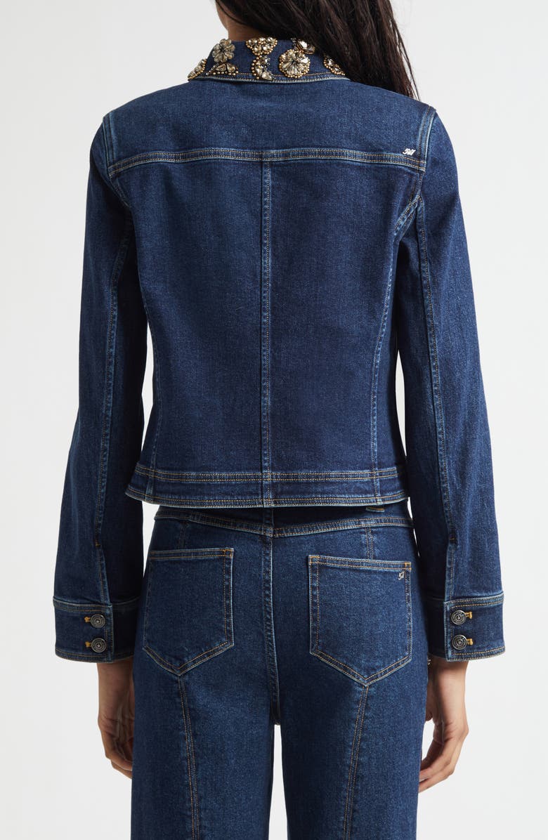 Cinq à Sept Ivy Crystal Crop Denim Jacket, Alternate, color, Fontaine Multi