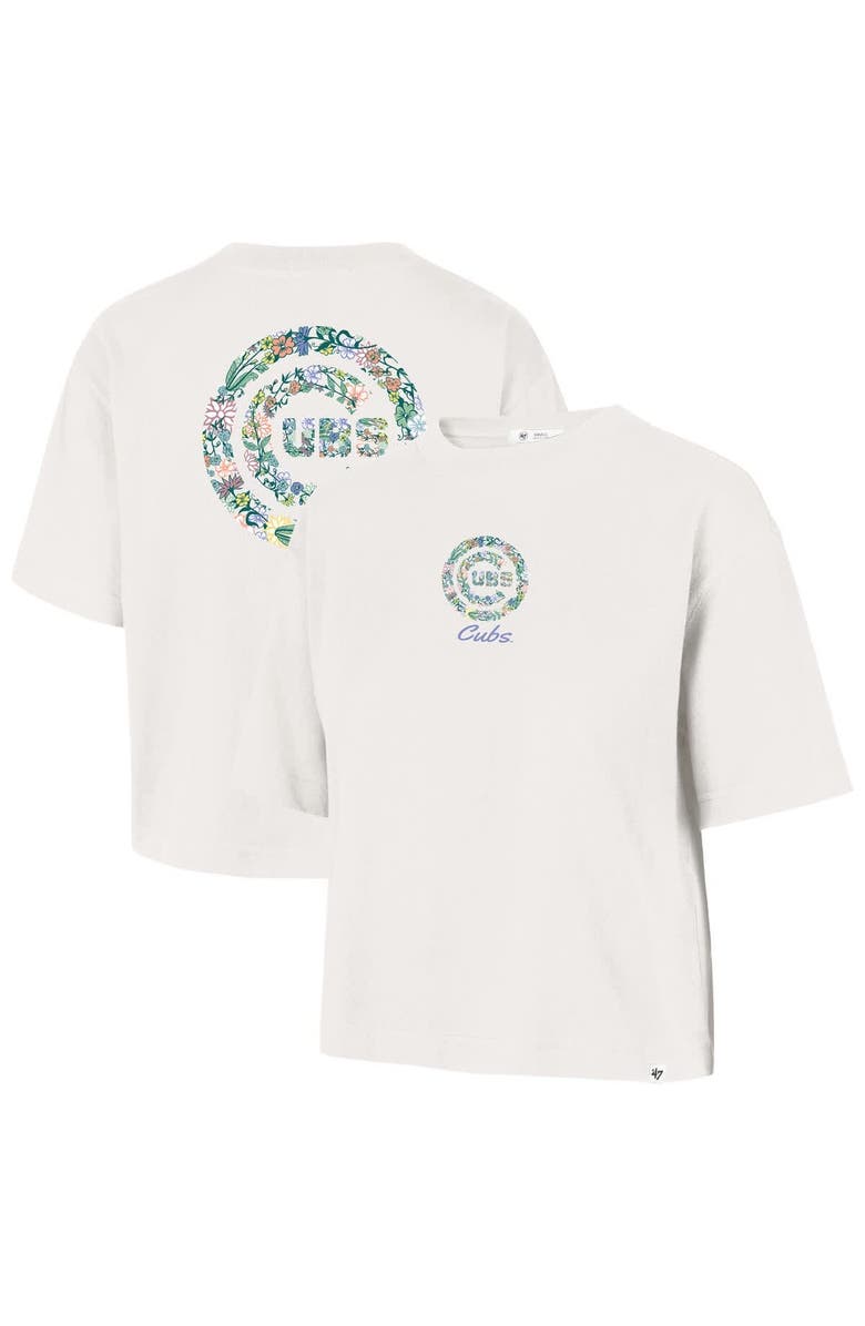 '47 Women's '47 Natural Chicago Cubs Full Bloom Cropped T-Shirt, Main, color, Natural