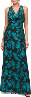 JS Collections Melba Cowl Neck Chiffon Gown