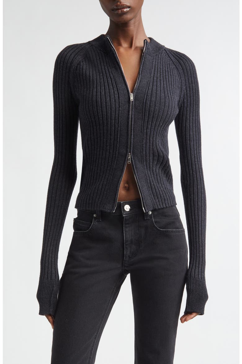 Vice Merino Wool Blend Zip Cardigan, Main, color, ANTHRACITE