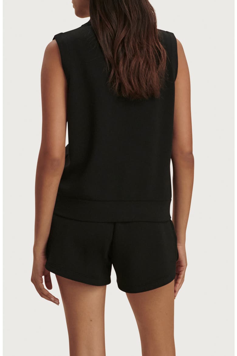 Beau Sleeveless Half Zip Top, Alternate, color, BLACK