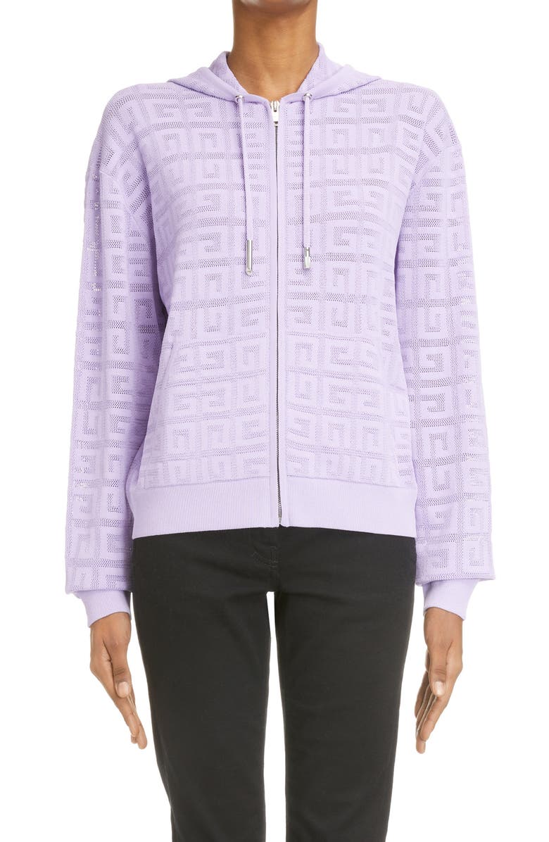 Givenchy 4G Logo Front Zip Hoodie, Main, color, 
