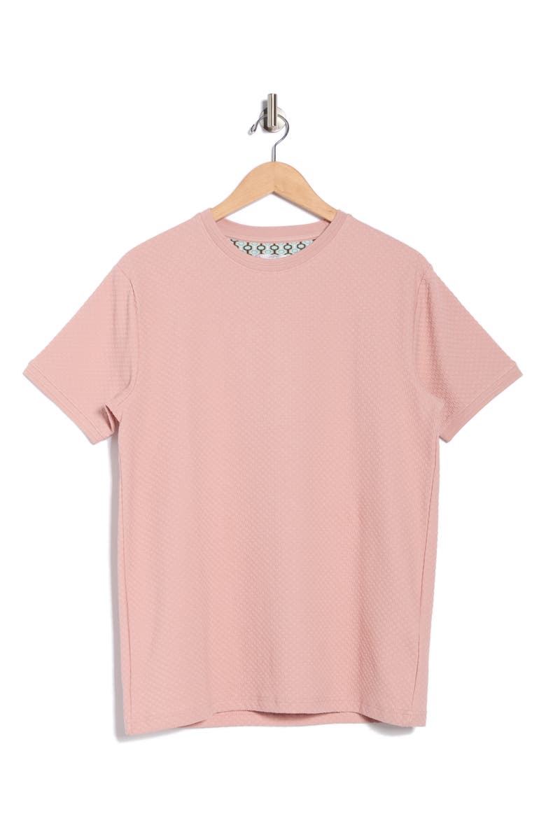 DENIM AND FLOWER Solid Textured Crewneck T-Shirt, Main, color, Pink