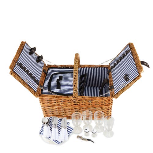 Twine Cape Cod Wicker Picnic Basket Set In Brown