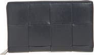 Bottega Veneta Cassette Intrecciato Leather Zip Around Continental Wallet