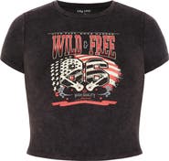 City Chic Wild & Free Crop Graphic Baby Tee