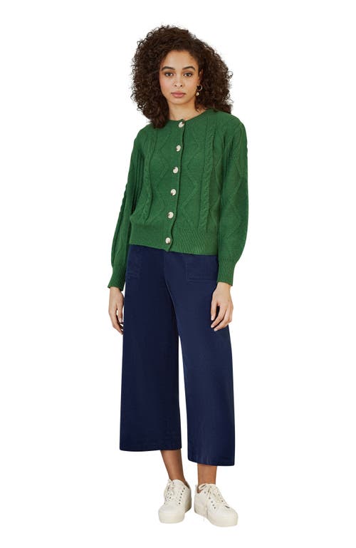 Yumi Cord Cropped Wide Leg Pants In Blue