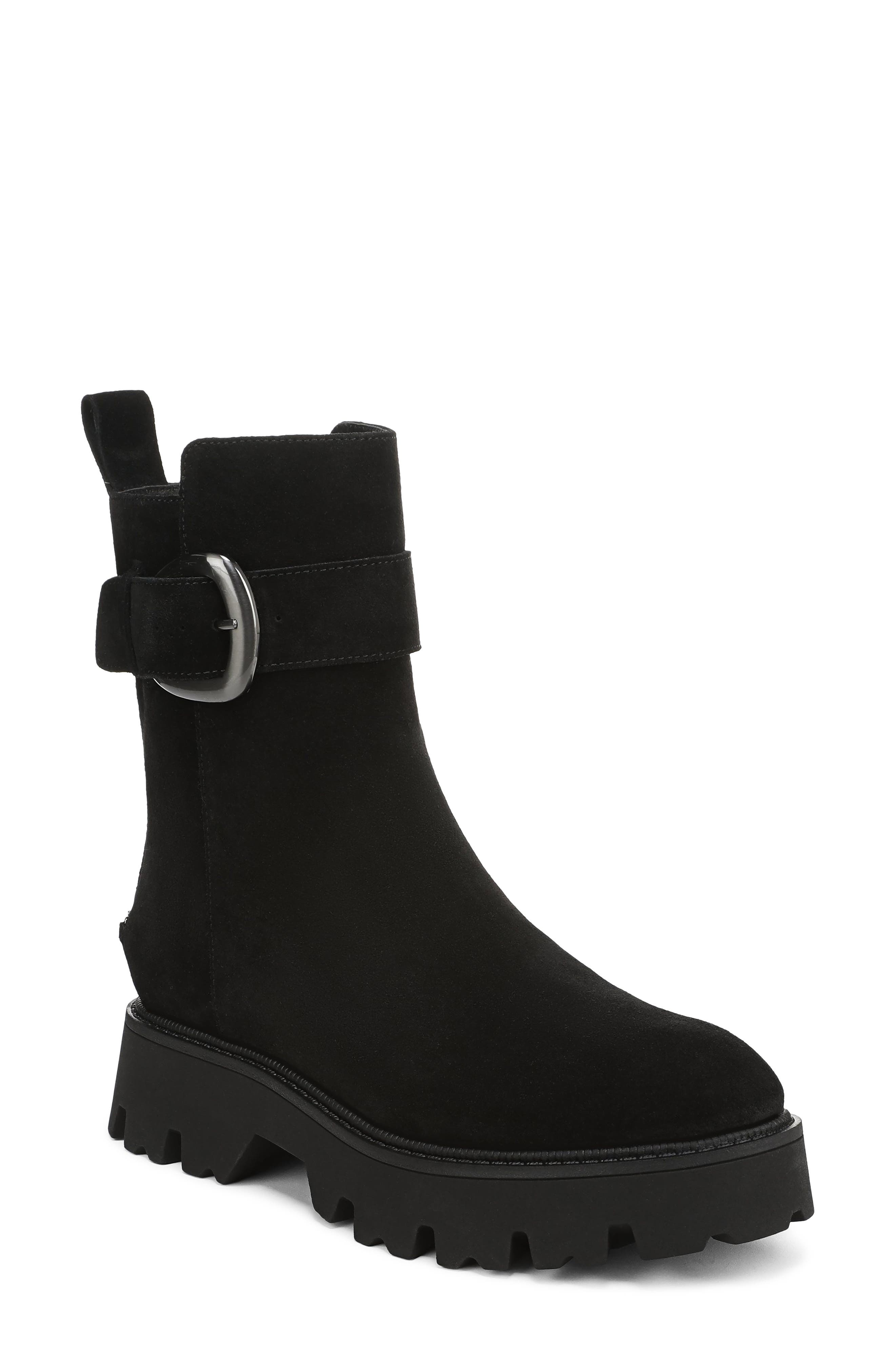 Circus NY by Sam Edelman Primm Lug Sole Bootie, Main, color, Black Suede