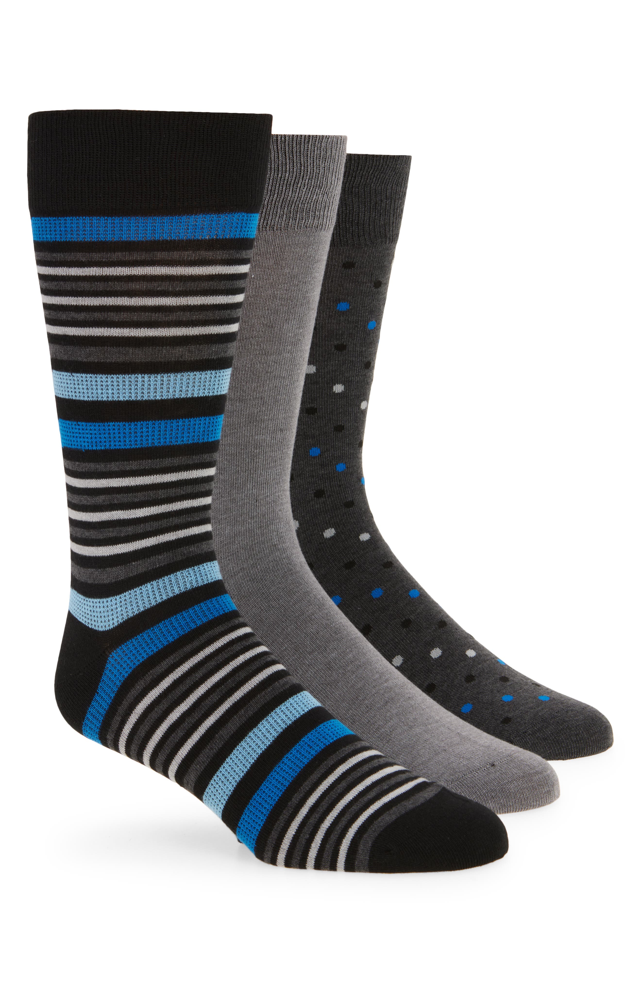 Cole Haan Assorted 3-Pack Birdseye Dress Socks