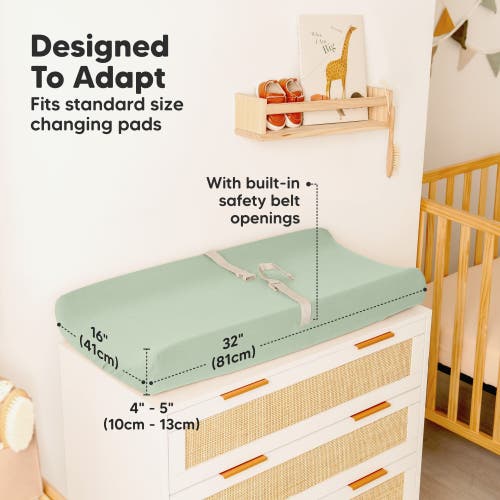 Keababies 2-pack Isla Changing Pad Covers In Sage