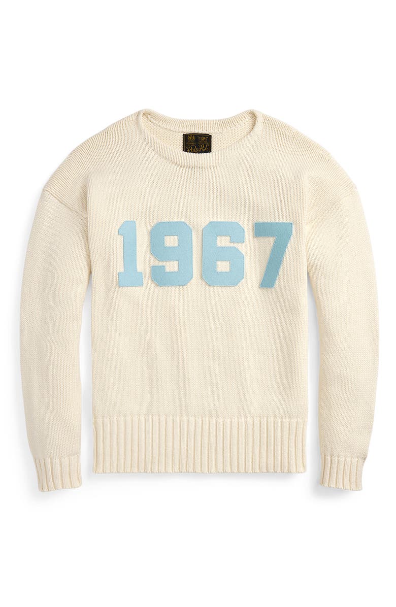 Polo Ralph Lauren Patchwork Cotton Crewneck Sweater, Alternate, color, 