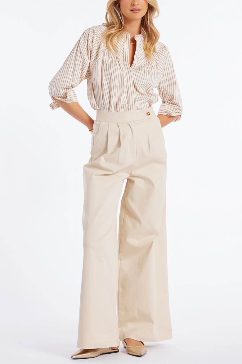 Nikki Top, Alternate, color, Camel Stripe