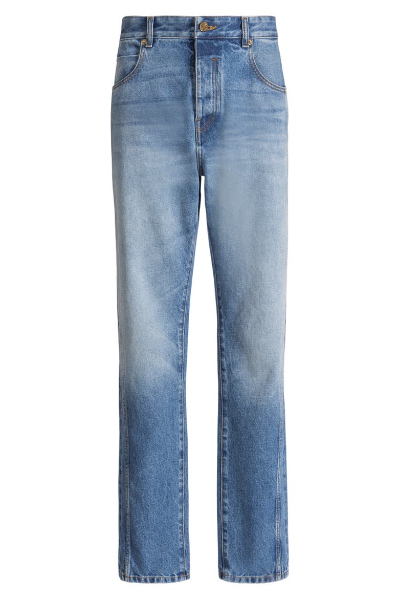 Straight-leg Blue denim jeans, Alternate, color, blue