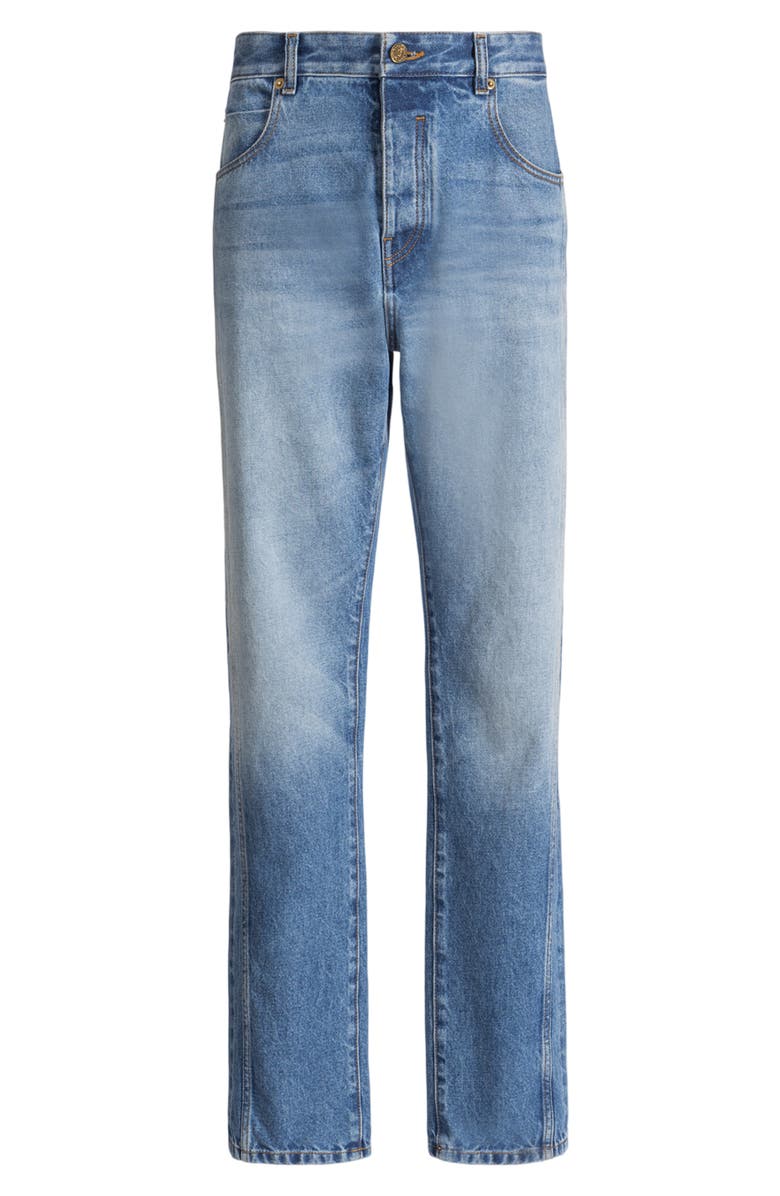 Balmain Straight-leg Blue denim jeans, Alternate, color, Blue