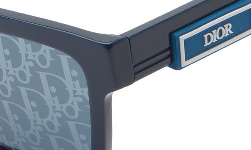 Dior B23 S4i 56mm Rectangular Sunglasses In Blue
