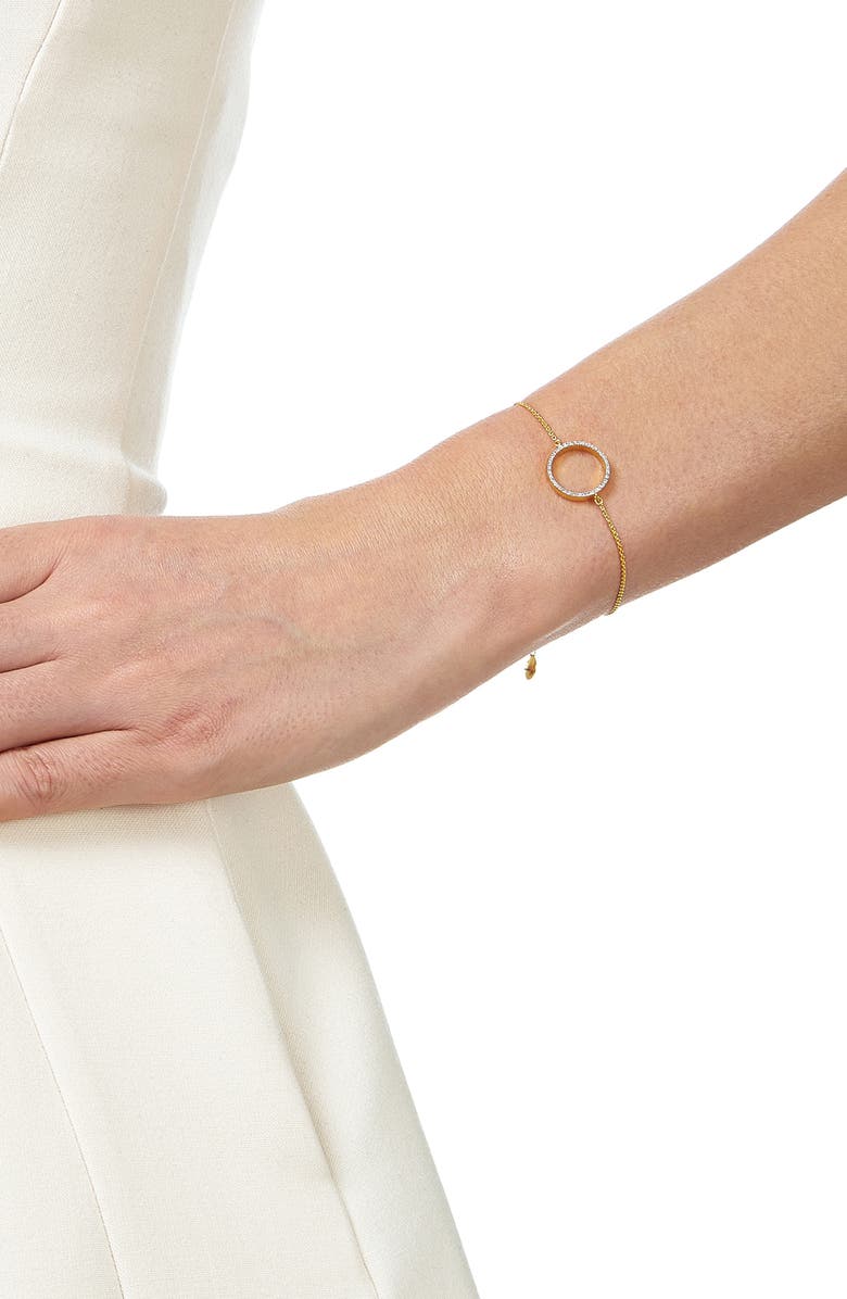 Monica Vinader Naida Diamond Circle Pendant Bracelet, Alternate, color, 18Ct Gold On Sterling Silver