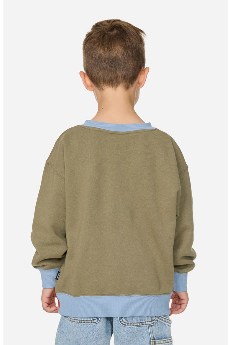 Kids' Ride the Wave Oversize Crewneck Sweatshirt, Alternate, color, SURPLUS GREEN