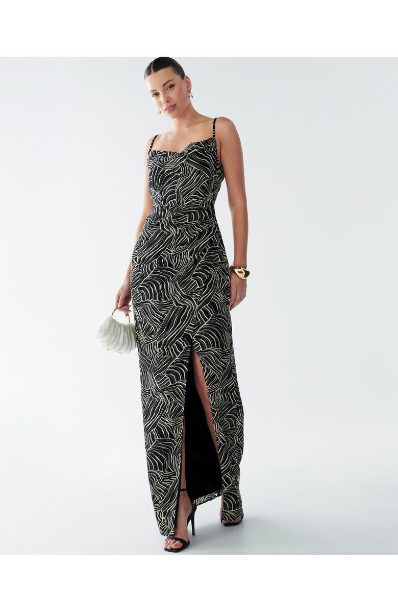 BWLDR Reenie Dress, Alternate, color, Black Abstract