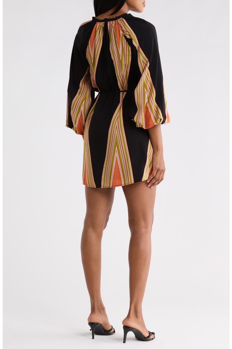 Molly Bubble Sleeve Minidress, Alternate, color, BLACK MULTI