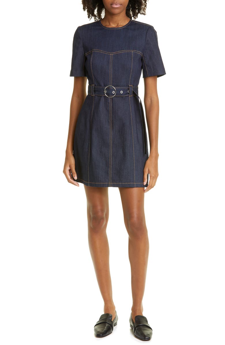 Cinq à Sept Siv Belted Denim Dress, Main, color, 