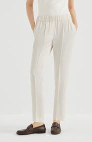 Brunello Cucinelli Silk and acetate crêpe cady tailored jogger trousers