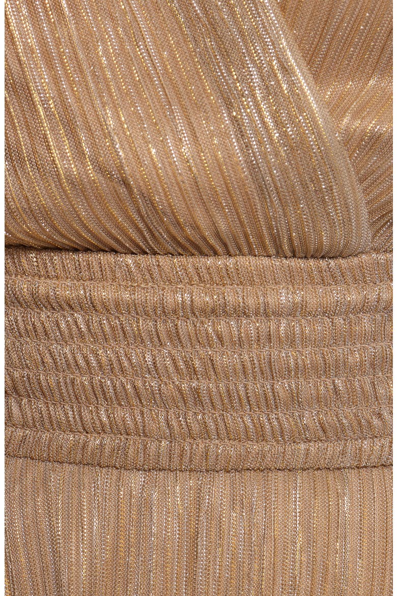 Cybil Metallic Long Sleeve Tiered Midi Dress, Alternate, color, CHAMPAGNE GOLD