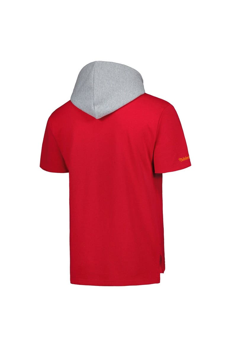 Men's Mitchell & Ness Red Tampa Bay Buccaneers Postgame Short Sleeve Hoodie, Alternate, color, Red