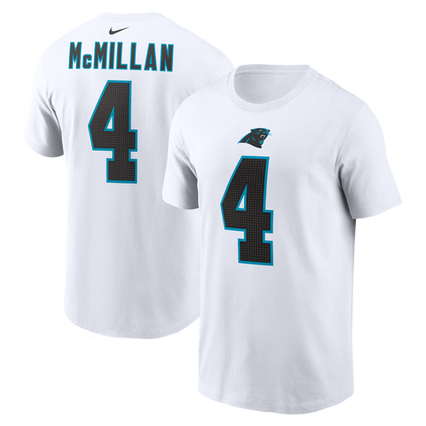 Men's Nike Tetairoa McMillan White Carolina Panthers Name & Number T-Shirt