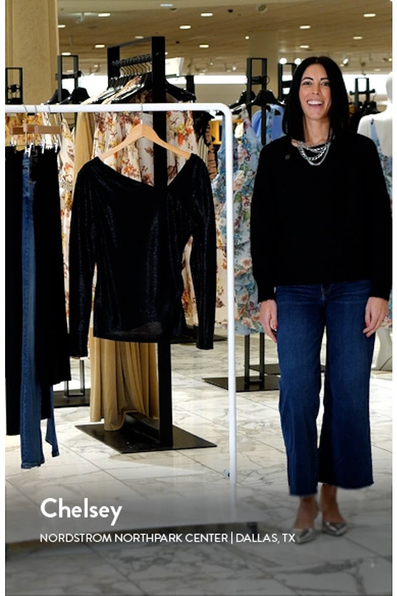 Metallic Long Sleeve Draped Knit Top video