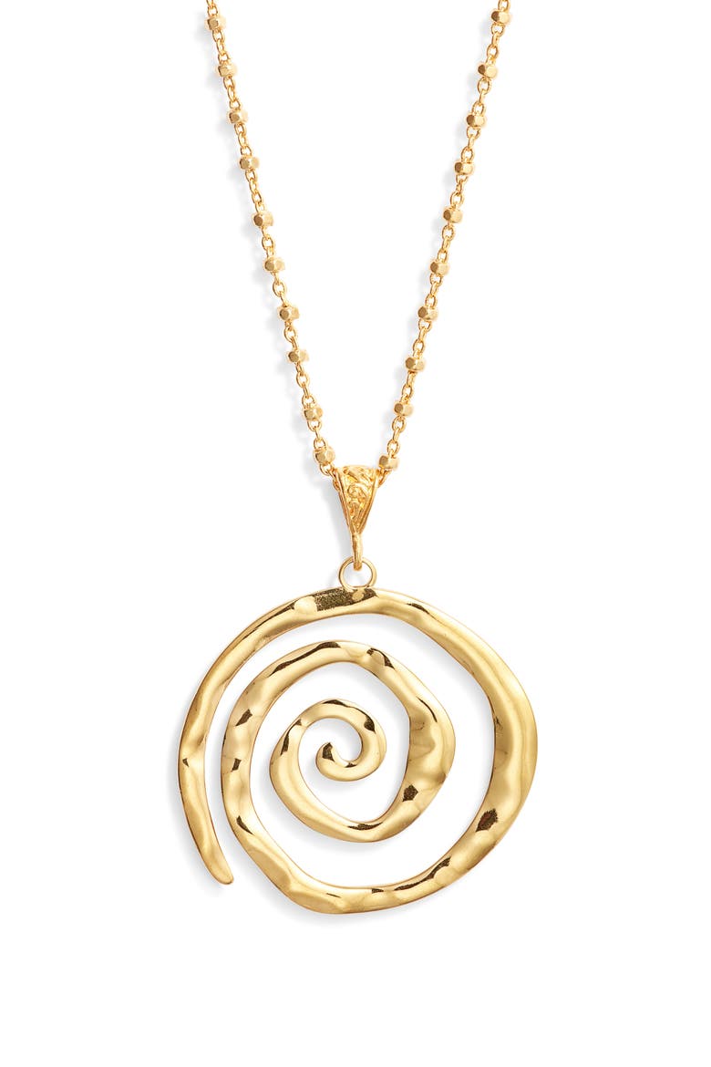 Swirl Pendant Necklace, Main, color, GOLD