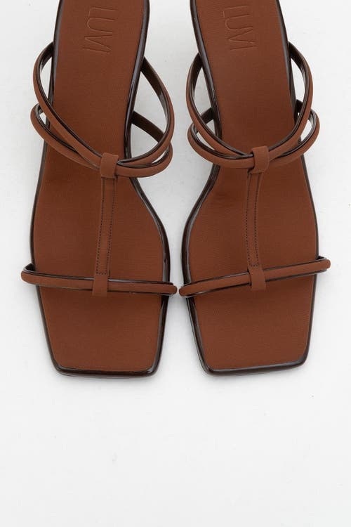 Prologue Shoes Mocha Strap Heel Sandal In Brown