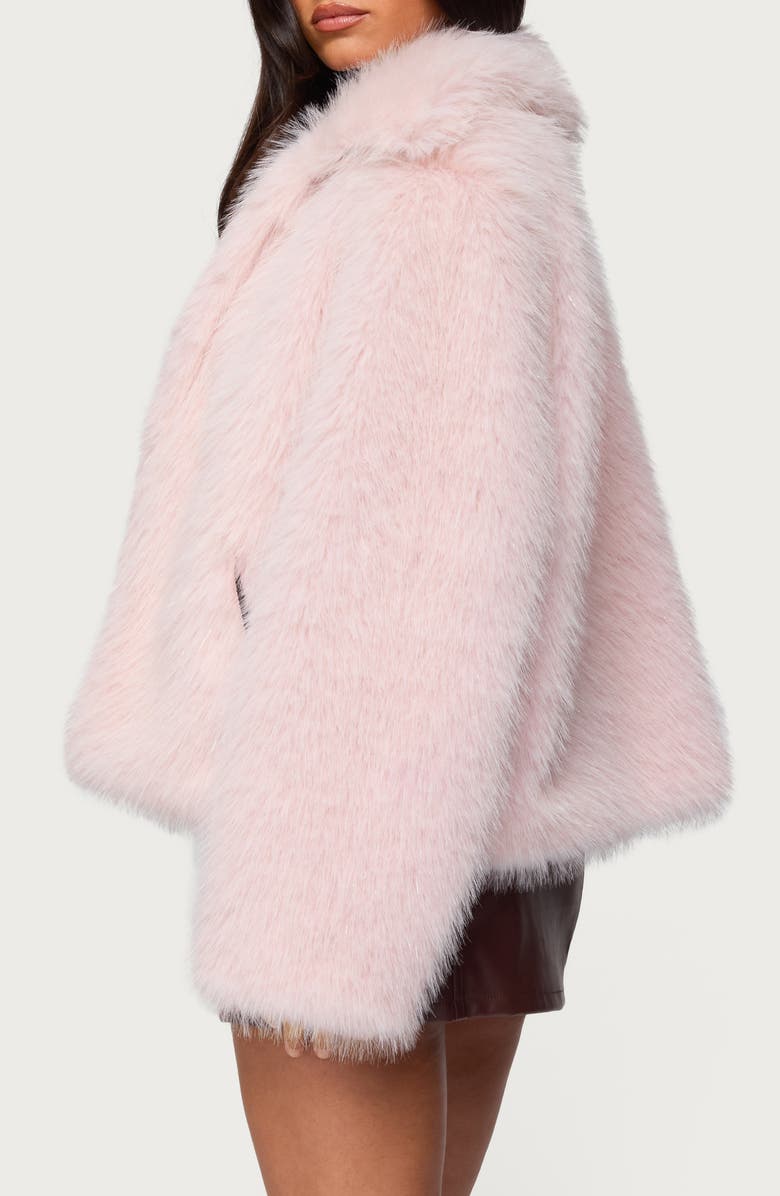 EDIKTED Noelle Oversize Faux Fur Jacket, Alternate, color, Pink