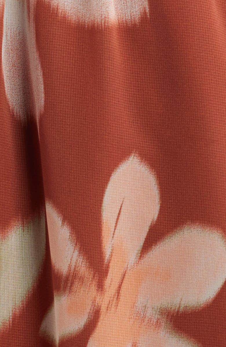 CITY BLUES Abstract Floral Print Minidress, Alternate, color, Paprika