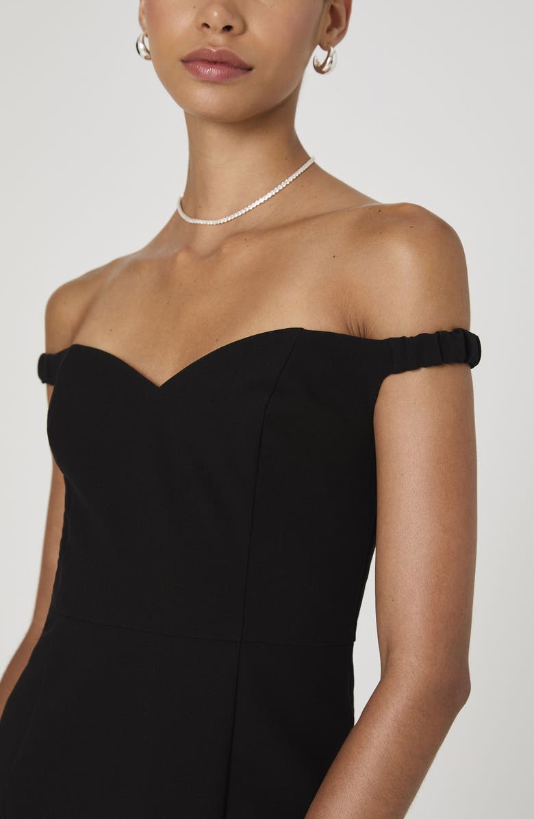 French Connection Azra Sweetheart Neck Minidress, Alternate, color, 01-Black