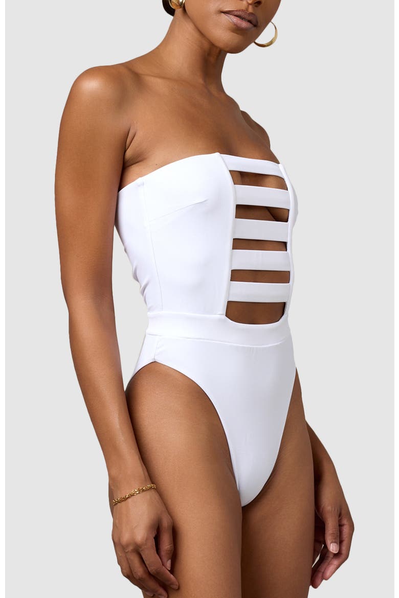 Zen One-Piece Swimsuit, Alternate, color, White